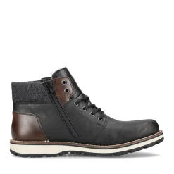 Outlet Rieker Sznurowane Buty Meskie W Kolorze Grafitowo-Czarnym
