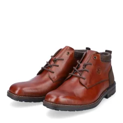 New Rieker Sznurowane Buty Meskie W Kolorze Kasztanowo-Brazowym