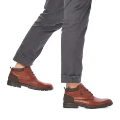 New Rieker Sznurowane Buty Meskie W Kolorze Kasztanowo-Brazowym