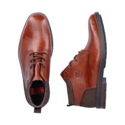 New Rieker Sznurowane Buty Meskie W Kolorze Kasztanowo-Brazowym