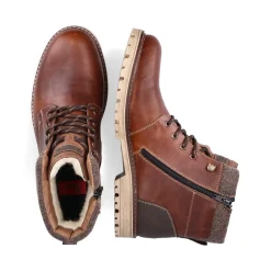 Clearance Rieker Sznurowane Buty Meskie W Kolorze Kasztanowo-Brazowym