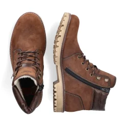 Clearance Rieker Sznurowane Buty Meskie W Kolorze Kasztanowo-Brazowym