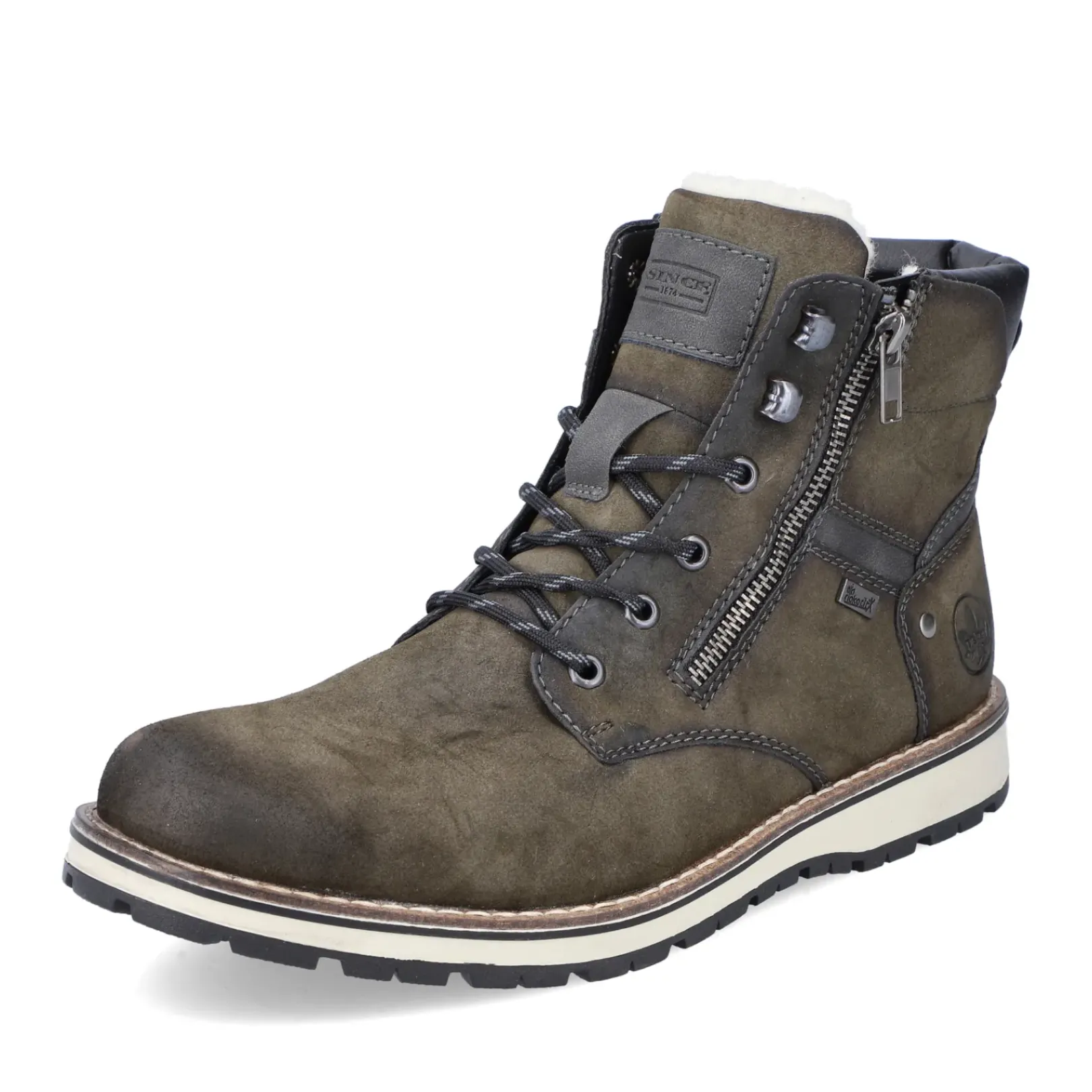 Hot Rieker Sznurowane Buty Meskie W Kolorze Oliwkowym