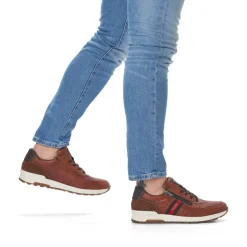 Best Rieker Sznurowane Buty Meskie Karmelowo-Brazowo-Ognistoczerwone