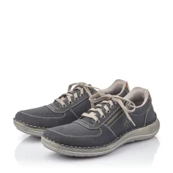 Best Rieker Sznurowane Buty Meskie W Kolorze Oceanicznym Niebiesko-Szarym
