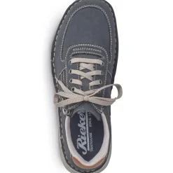 Best Rieker Sznurowane Buty Meskie W Kolorze Oceanicznym Niebiesko-Szarym