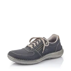Best Rieker Sznurowane Buty Meskie W Kolorze Oceanicznym Niebiesko-Szarym