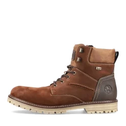 New Rieker Sznurowane Buty Meskie W Kolorze Nugatowo-Brazowym