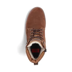 New Rieker Sznurowane Buty Meskie W Kolorze Nugatowo-Brazowym