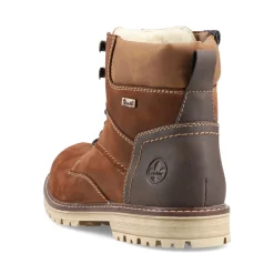 New Rieker Sznurowane Buty Meskie W Kolorze Nugatowo-Brazowym