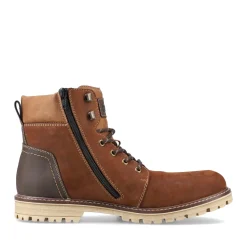 New Rieker Sznurowane Buty Meskie W Kolorze Nugatowo-Brazowym