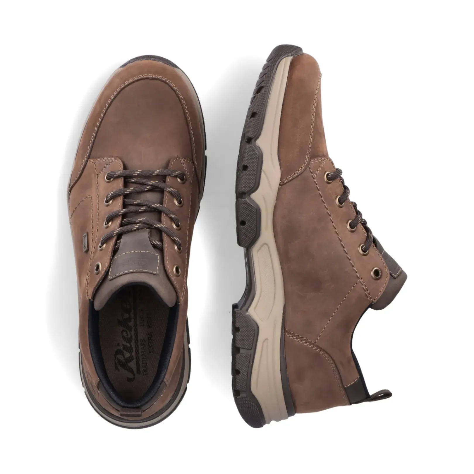Discount Rieker Sznurowane Buty Meskie W Kolorze Cynamonowego Brazu
