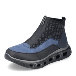 Clearance Rieker Wysokie Tenisowki Damskie W Kolorze Asfaltowo-Czarno-Oceanicznym